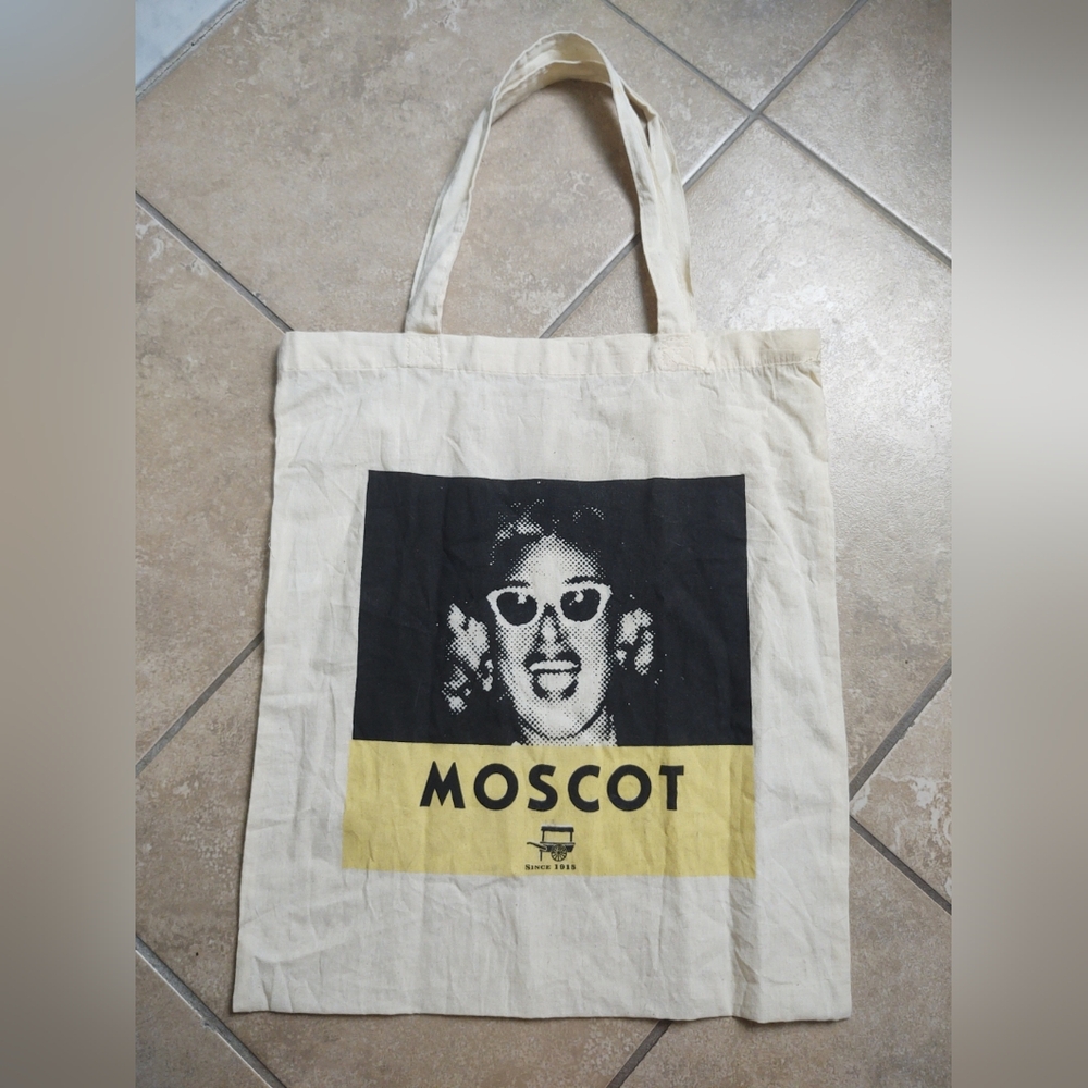 Cute MOSCOT NYC Eyeglasses TOTE BAG Pop Art Cotton All Purpose Groceries Eyewear